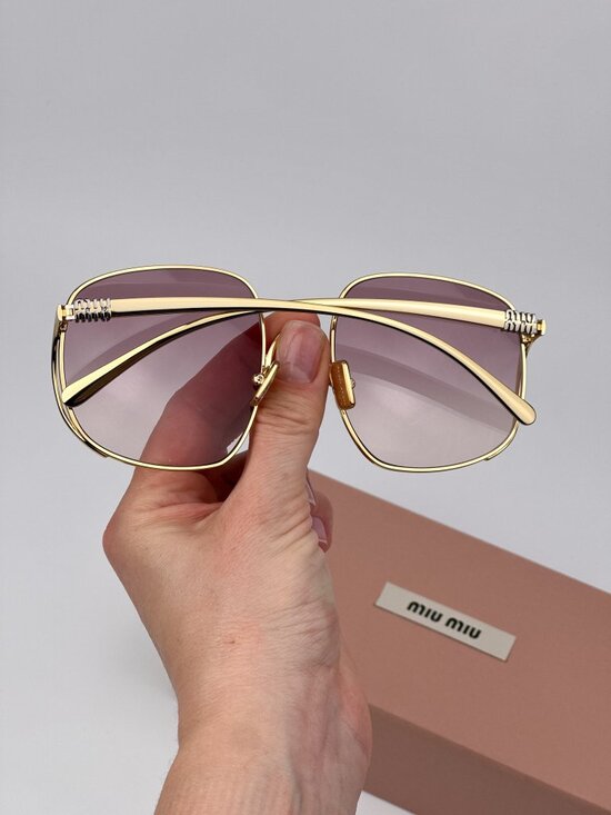 Miu Miu Women’s Sunglasses – Gold Pink Gradient Square (MUA57S 5AK40S) main image 10